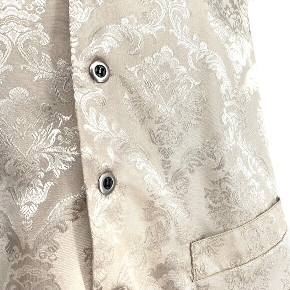 Frontier Classics Mens XL Ivory Vest Paisley Button Collar Adjustable Back - Picture 6 of 12